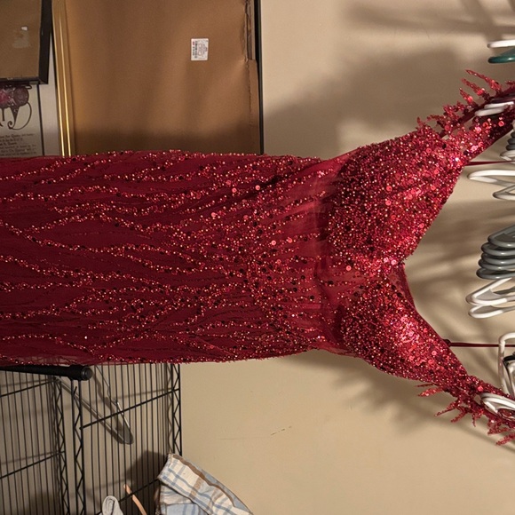 Elegant Red Sequin Dress